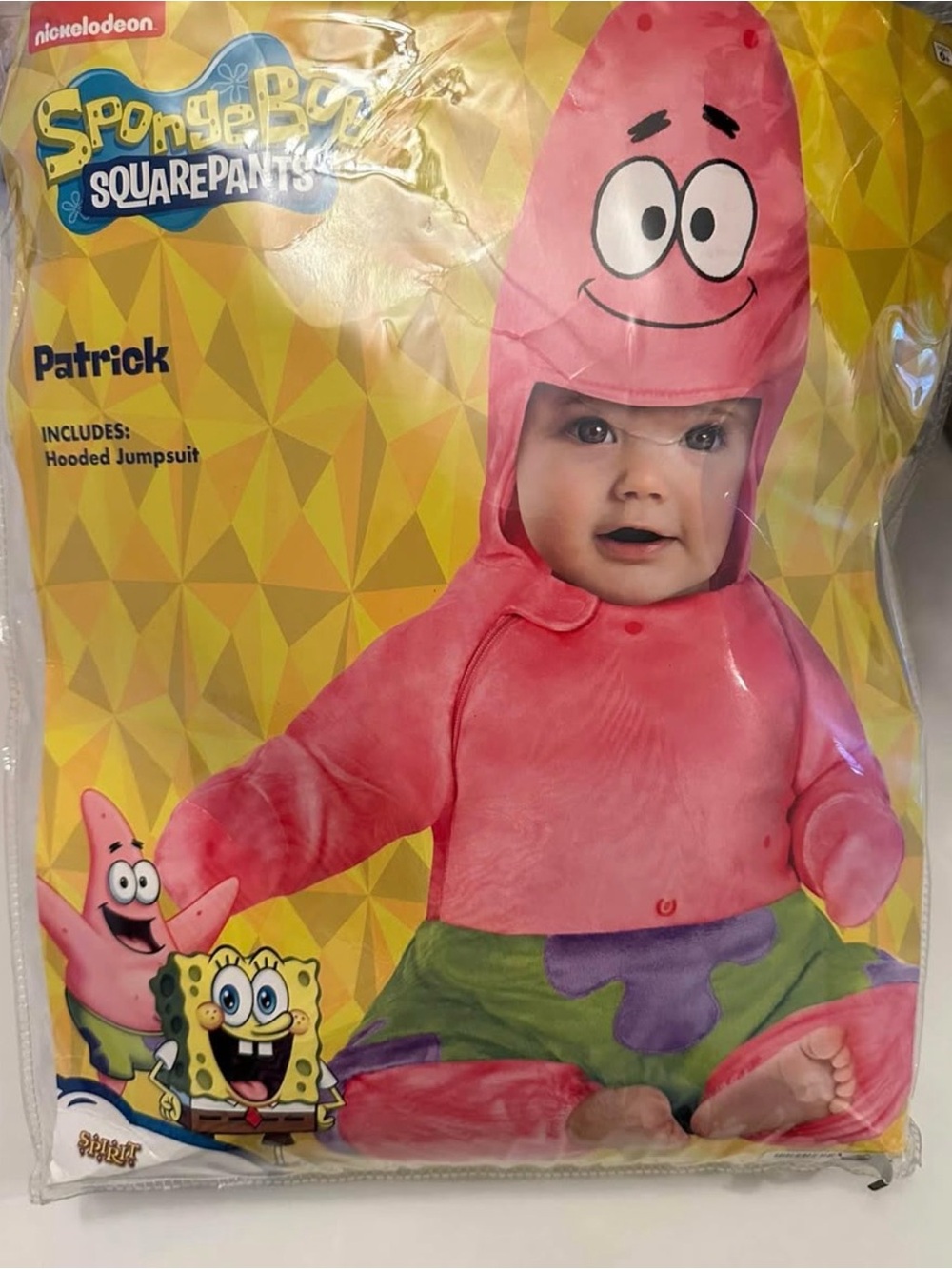 Spirit Pink Patrick Star Hooded Jumpsuit Costume with Green & Purple Shorts